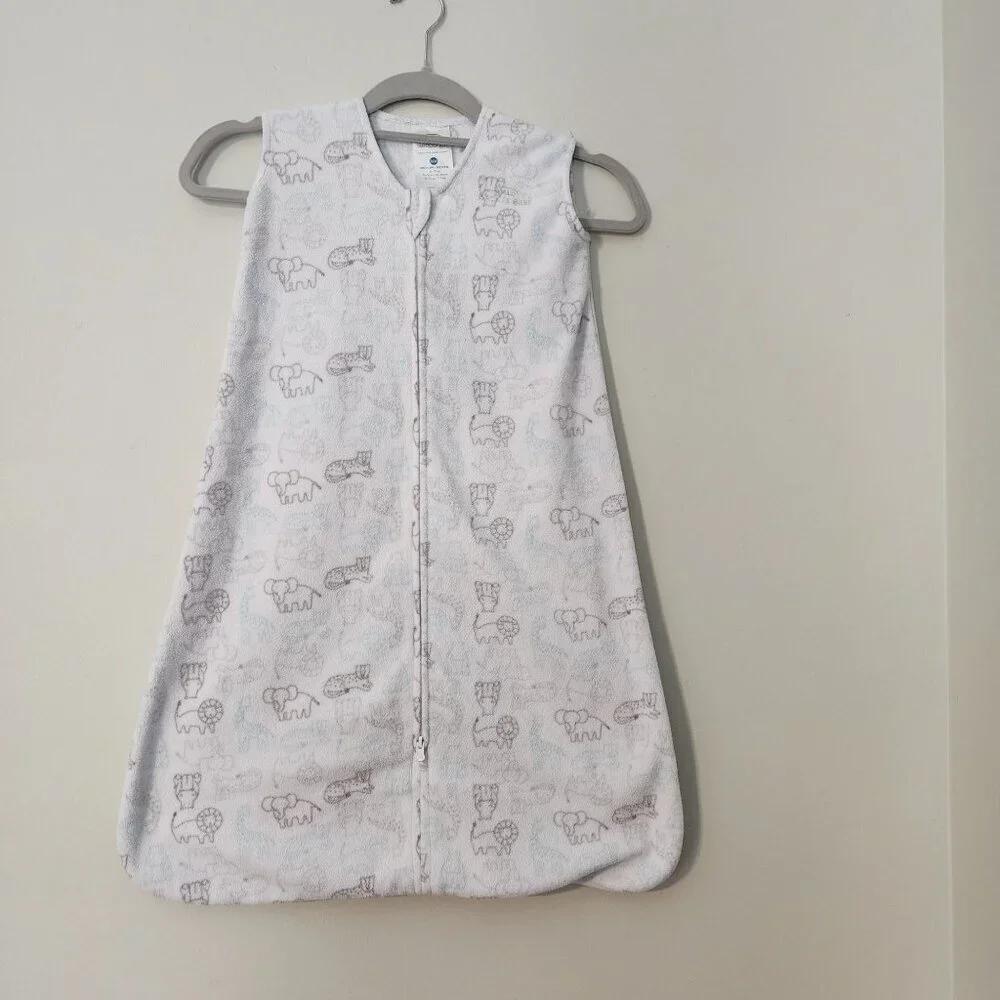 Halo M 6-12 m sleepsack sleeping bag fleece white gray animals Elephant Leopard